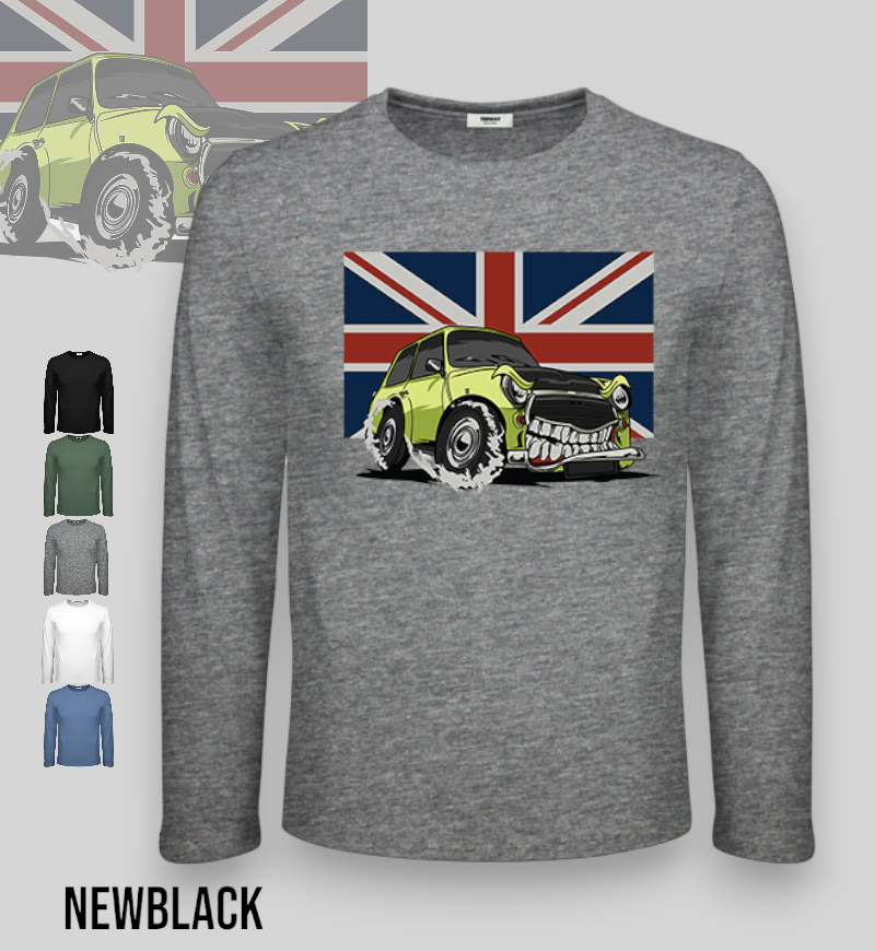 英國復古車男長袖薄T (S-2XL) NEWBLACK