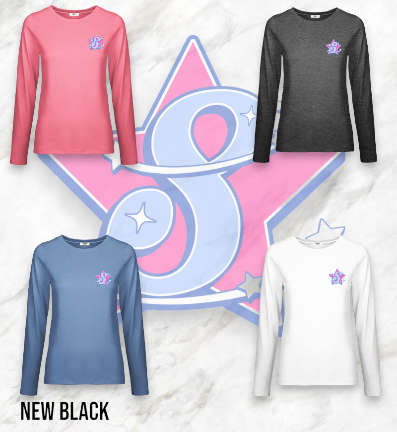 百變星純棉100%女長袖薄T (S-2XL) NEWBLACK